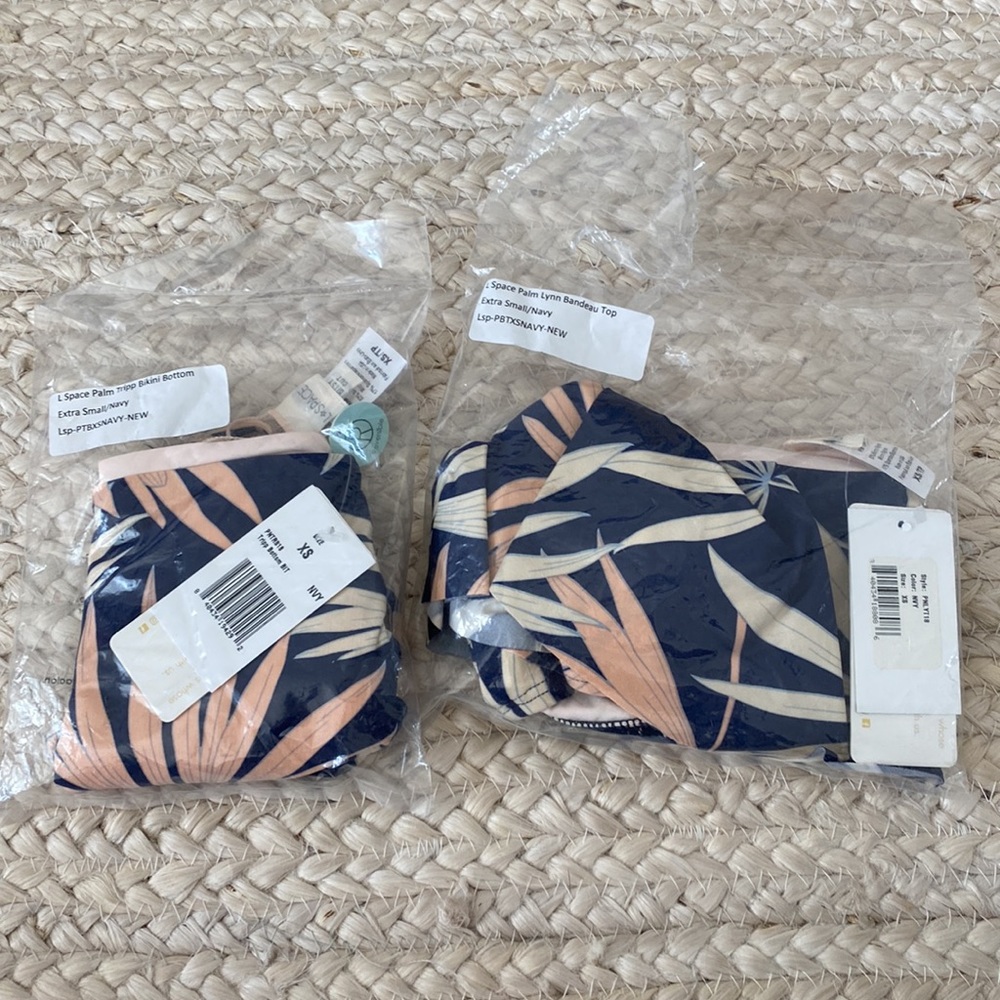 NWT LSpace Palm High Waisted Bikini Two Piece Set - Picture 3 of 4